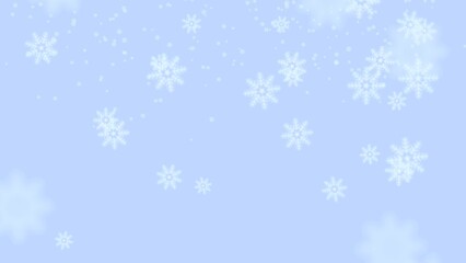 Fototapeta na wymiar 雪の結晶が舞う背景素材　冬空