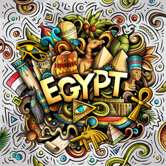 Egypt cartoon doodle illustration. Funny design