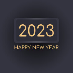 New Year 2023. Minimalist strict design for a postcard, banner, congratulations. Vector