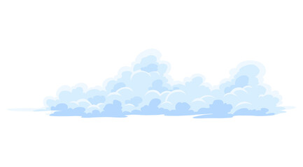 Cartoon clouds. Abstract white cloudscape icon symbol. cloudy landscape or simplicity nature aerial panorama. Round shapes in flat style