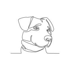 Vector illustration of a dog drawn in line art style