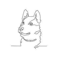 Vector illustration of a dog drawn in line art style