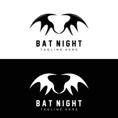 Bat Logo, Night Flying Animal Icon, Company Vector,Halloween Template