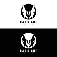 Bat Logo, Night Flying Animal Icon, Company Vector,Halloween Template