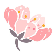 Illustration of sakura flower. Beautiful decorative plant.