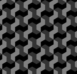 Vector modern seamless geometry pattern hexagon black and white background