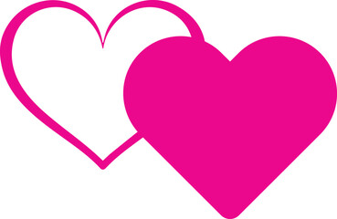 Heart icon, fill and line heart symbol vector