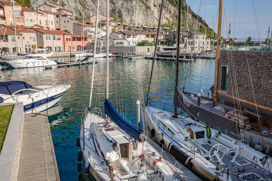 Beautiful sunny day in the bay of Portopiccolo Sistiana. Duino. Italy