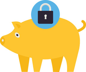 Piggy Security Vector Icon
