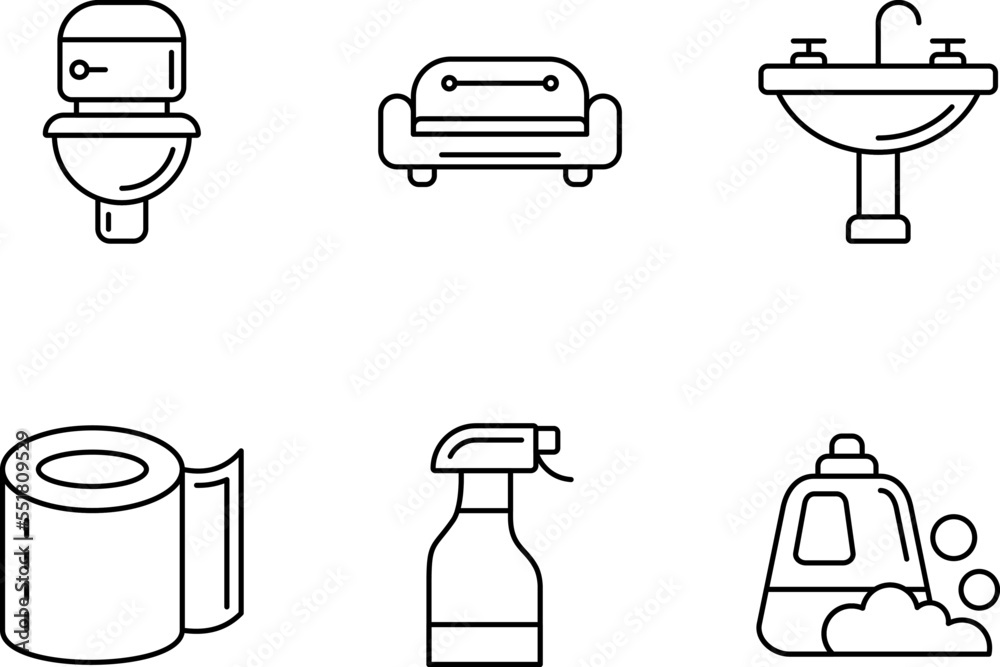 Poster set of unique vector icons