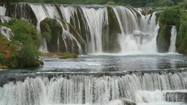 Una canyon with waterfalls cascade Strbacki buk in National Park Una near Kulen Vakuf, Bosnia and Herzegovina.