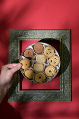 Abstract Christmas Cookies Inside of Classic Frame
