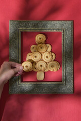 Christmas Tree Cookies Inside of Classic Frame