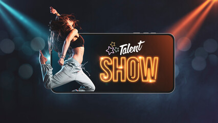 Talent show advertisement and dancer