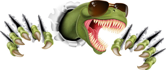 Cool Dinosaur Wearing Shades Sunglasses © Christos Georghiou