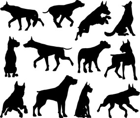 Dog Silhouettes Animal Set