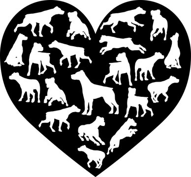 recommend clip art: Parsons Terrier Dog Heart Silhouette Concept