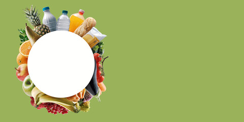 Fresh groceries and copy space