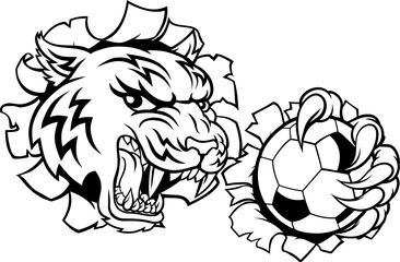 Tiger Soccer Football Player Animal Sports Mascot