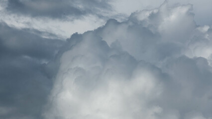 Time lapse of the sky and dark clouds. Dark grey storm clouds. Nature weather of dark sky. Landscape of nature background in motion.