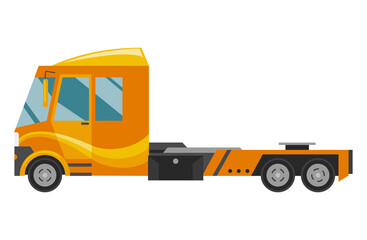 Semi truck. Trucks or delivery trailers or cargo trukc clolorful on white background. Delivery and shipping machine for transportation