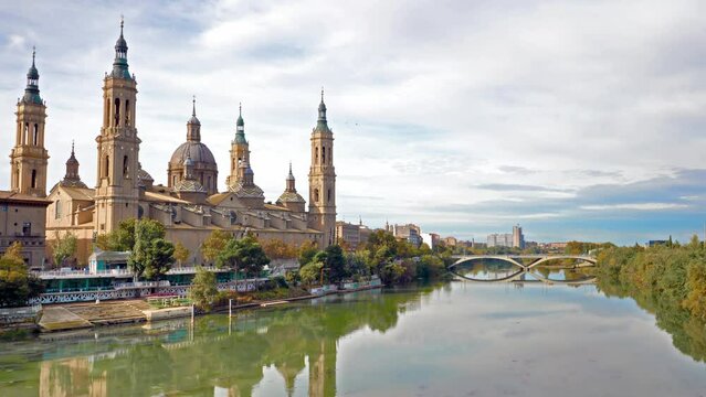 Saragossa, famous basilica, Aragon in Spain
