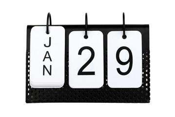 29th of January - date on the metal calendar