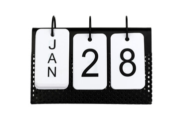 28th of January - date on the metal calendar