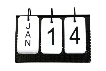 14th of January - date on the metal calendar
