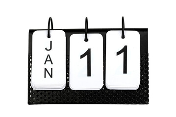 11th of January - date on the metal calendar