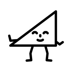 triangle geometric character line icon vector. triangle geometric character sign. isolated contour symbol black illustration