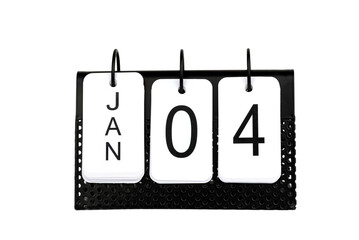 4th of January - date on the metal calendar