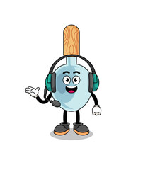 Mascot Illustration of cooking spoon as a customer services