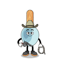 Character mascot of cooking spoon as a cowboy