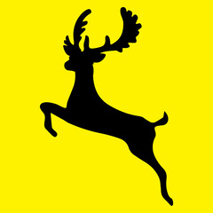 Vector Illustration Silhouette Deer