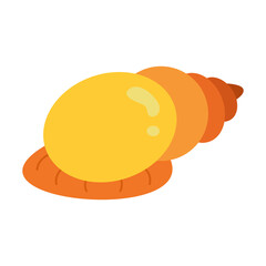 Cute ocean snail illustration for kids cartoon