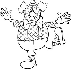 cartoon circus clown comic character coloring page
