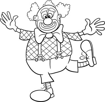recommend clip art: cartoon circus clown comic character coloring page