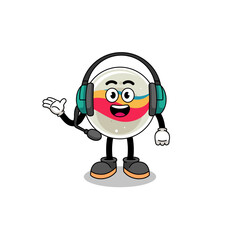 Mascot Illustration of marble toy as a customer services