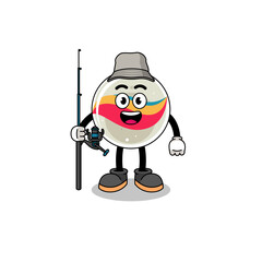 Obraz na płótnie Canvas Mascot Illustration of marble toy fisherman