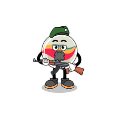 Character cartoon of marble toy as a special force