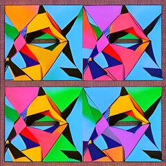 popart mask abstract colorful