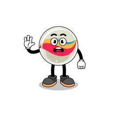 marble toy cartoon illustration doing stop hand