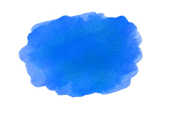 Blue watercolor stain on a transparent background. Colorful watercolor texture. PNG