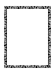 Greek style border frame square frame with seamless on a white background vector illustration
