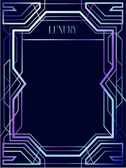 Art Deco Neon color  Frame luxury Neon frames luxury line vector illustration