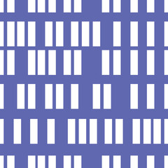 Vector seamless texture with white geometric pattern of letters on a blue isolated background. Vector texture with white lettering ornament. White letters, v,p,r,n,t,l,d, on a blue isolated background