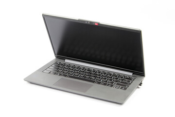 A black color laptop on white background.Notebook for business
