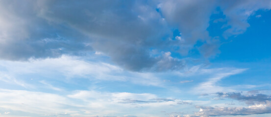 beautiful paradise blue sky with a lot of clouds in the sky like a haven environment mood and tone.