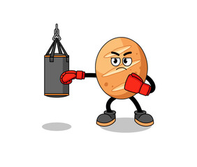 Illustration of french bread boxer
